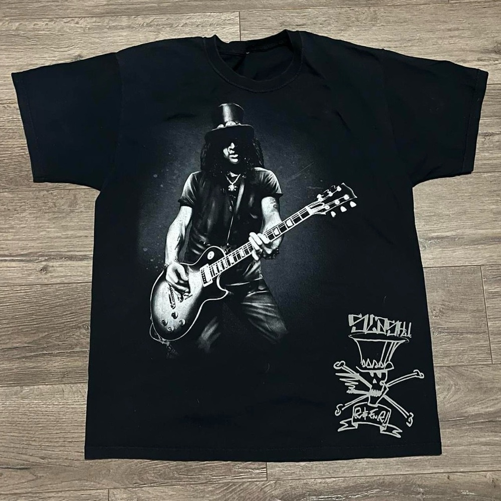 VINTAGE Y2K Guns N’ Roses Slasher Black fader heavy metal rock band tshirt